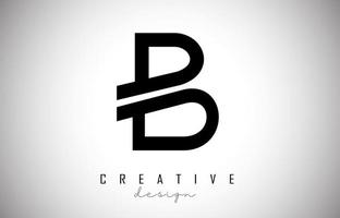 B Letter Logo Monogram Vector Design. Creative B Letter Icon with Black Lines