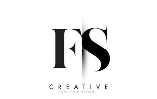 FS F S Letter Logo with Creative Shadow Cut Design. vector