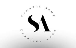 Letters SA S A Logo with a minimalist design. Simple SA S A Icon with Circular Name Pattern. vector