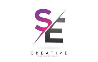 SE S E Letter Logo with Colorblock Design and Creative Cut. vector