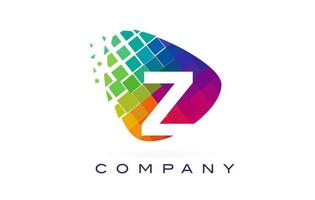 Letter Z Colourful Rainbow Logo Design. vector