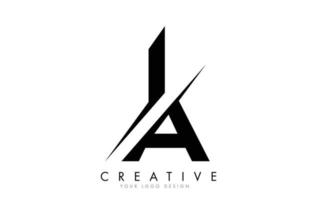 ia ia diseño de logotipo de letra con un corte creativo. vector