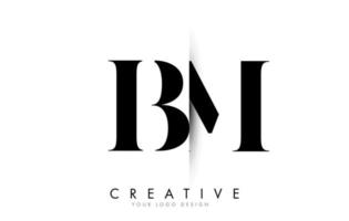 BM B M Letter Logo with Creative Shadow Cut Design. vector