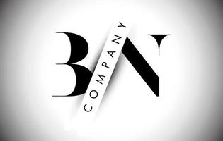 BN B N Letter Logo with Creative Shadow Cut and Overlayered Text Design. vector