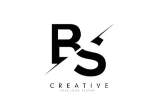 Diseño de logotipo bs bs letter con un corte creativo. vector