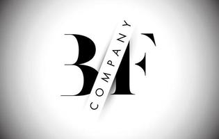 BF B F Letter Logo with Creative Shadow Cut and Overlayered Text Design. vector