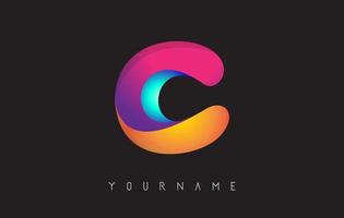 Letter C logo with gradient color design. Business card templates. Letter C vector Illustration.