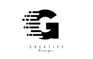 Geometric and dynamic letter G logo design with movement effect. vector