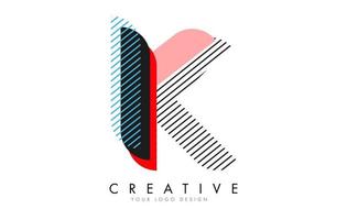 K Letter with an abstract Pop Art Logo Design. vector