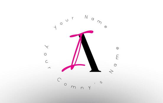 logotipo de vector de monograma minimalista de firma de letra ai. icono de ai simple con patrón de nombre circular.