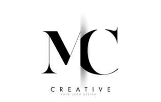 MC M C Letter Logo with Creative Shadow Cut Design. vector