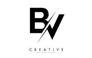 Diseño de logotipo bv bv letter con un corte creativo. vector