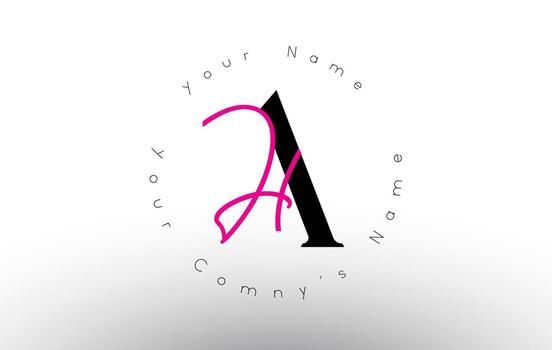 Letra ah firma logotipo vectorial minimalista. icono de ah simple con patrón de nombre circular. vector