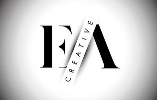 EA E A Letter Logo with Creative Shadow and Text Design. vector