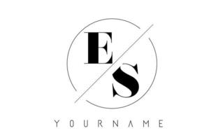 ES Letter Logo with Cutted and Intersected Design vector