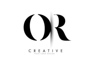 OR O R Letter Logo with Creative Shadow Cut Design. vector