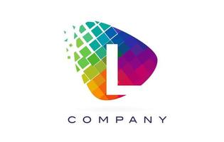Letter L Colourful Rainbow Logo Design. vector