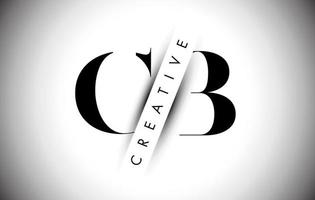 CB C B Letter Logo with Creative Shadow Cut and Overlayered Text Design. vector