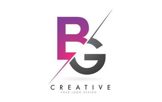 BG B G Letter Logo with Colorblock Design and Creative Cut. vector