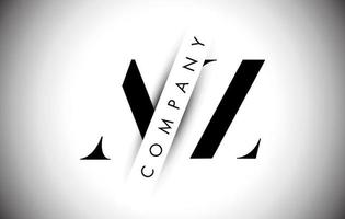 logotipo de letra az az con corte de sombra creativo y diseño de texto superpuesto. vector