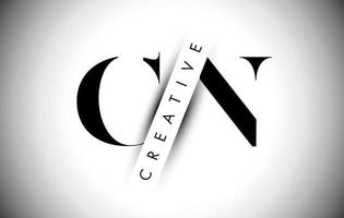 CN C N Letter Logo with Creative Shadow Cut and Overlayered Text Design. vector