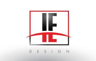 IE I E Logo Letters with Red and Black Colors and Swoosh. vector