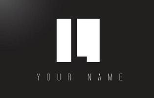 Logotipo de letra l con diseño de espacio negativo en blanco y negro. vector