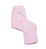 Folded pink sport pants close up isolated photo