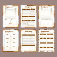 Monochrome Journal Planner Template Collection vector