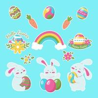 Easter Day Sticker Collection vector