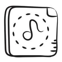 Music note on a paper vector design of music file in editable style