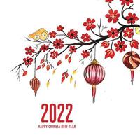 Decorative 2022 chinese new year greeting card background vector