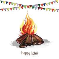 Happy lohri holiday background for punjabi festival vector