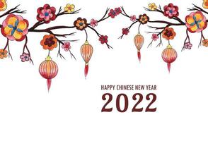 Happy new year 2022 greeting card and chinese new year background vector