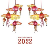Decorative 2022 chinese new year greeting card background vector