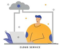 Vector illustration technology cloud computing concept