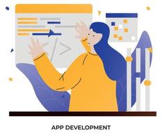 Vector illustration app development concept