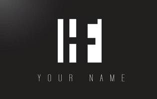 HF Letter Logo With Black and White Negative Space Design. vector