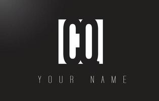 CQ Letter Logo With Black and White Negative Space Design. vector