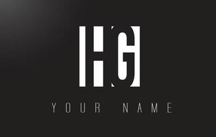 HG Letter Logo With Black and White Negative Space Design. vector