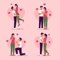 pareja romántica enamorada celebrando el día de san valentín vector