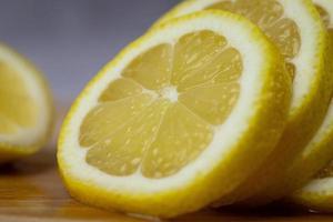 Lemon sliced close up photo