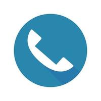 Blue circle phone icon. Vector. vector