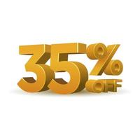 Gold percentage discount symbol vector