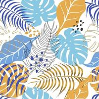 Abstract Floral seamless pattern with leaves. tropical background vector