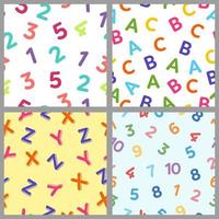 Seamless pattern with the numbers and alphabet vector