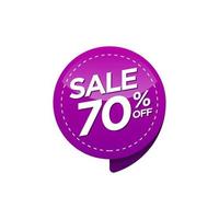 Discount badge on purple background colour vector