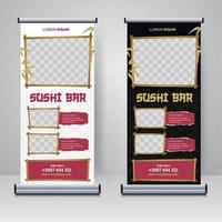 Sushi restaurant roll up banner design template