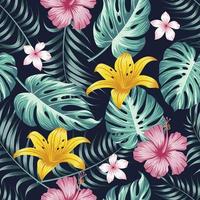 Floral seamless pattern with leaves. tropical background vector