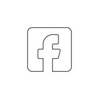 Facebook logo line icon vector